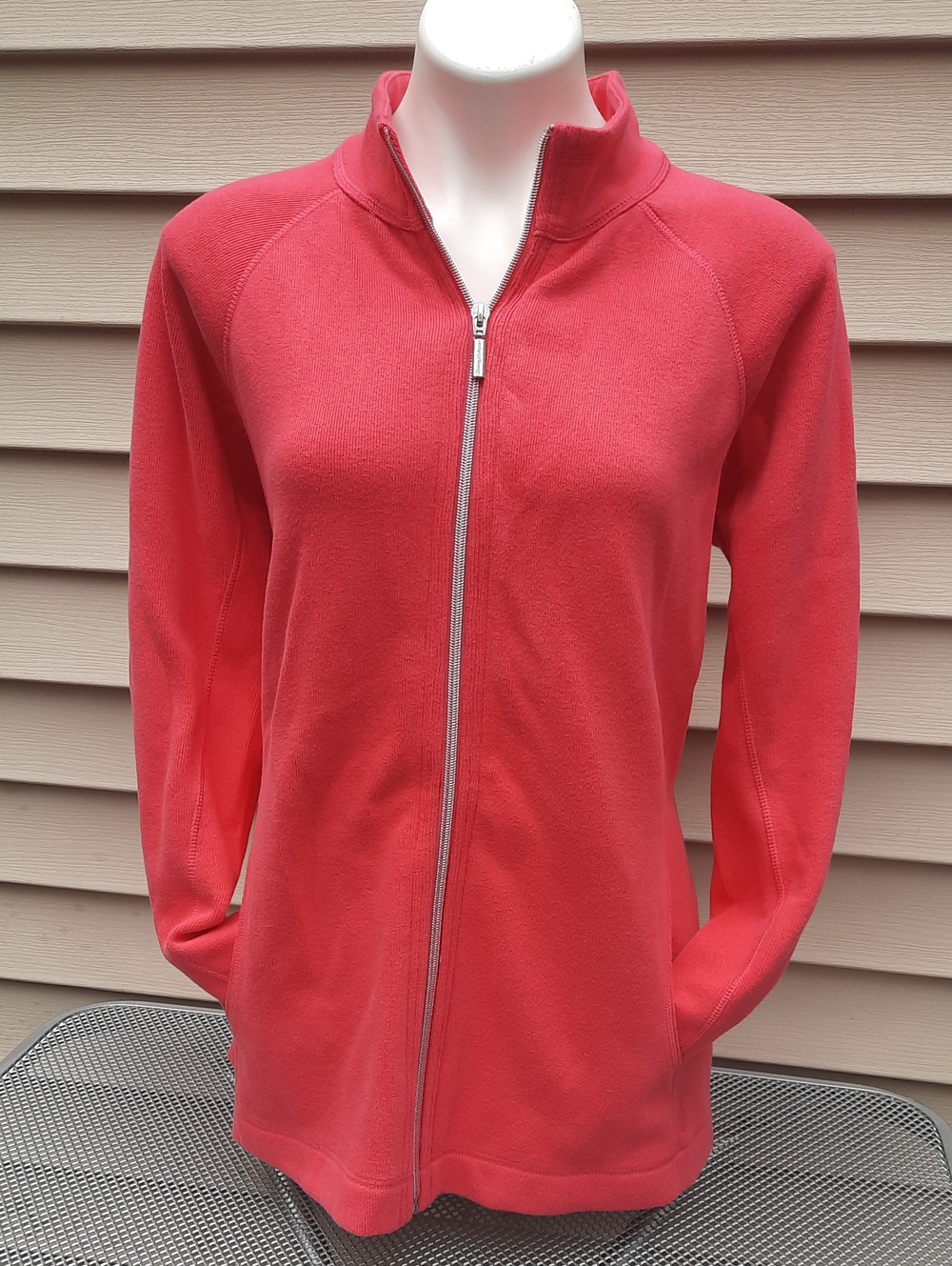 TOMMY BAHAMA Aruba Full-Zip Cotton Sweatshirt Jacket Pink Size XL